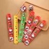 Party Decoration 10pcs Halloween Slap Bracelets Christmas Funny Ghost Pumpkin Cartoon Santa Elk Kids Adults Gifts Xmas Supplies