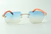 Lunettes de soleil de créateur vente directe 3524024, branches en bois orange, taille : 18-135 mm