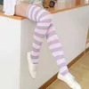 Women Stockings Girls Long Over Knee Striped Socks Printed Sweet Cute Kawaii Pastel Thigh Knee High Socks Stockings Dropship Y1119