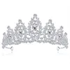 Copricapi da sposa tiara cristallo da sposa corta di tiara argento colore diadema velo accessori gioielli