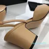 Chaussures en cuir de veau pour femmes Catwalk Kitten Heels Pumps Slingbacks Sandals Mules Flats Beige Grey Dress xx1