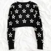 Korobov Ny Chic O Neck Kvinnor Tröjor Preppy Style Hit Färg Patchwork Sweater Knit Långärmad Blomma Super Mujer 210430