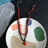 Cute Acrylic Link Chain Harajuku Colorful Love Heart Choker Necklace Women Hip Hop Party Accesories Jewely Gift