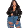 Jeans taille plus déchirés à franges pour femmes coupe slim street trend pluz tailles pantalons en denim pour femmes