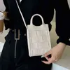 Торговые сумки Bolso Cruzado de Tejido Blanco Para Mujer Bandolera Cuero Lujo Diseño Marca Con Asa Superior 220314