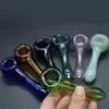 Pyrex Oil Burner Pipes Thick Smoking Hand spoon Pipe 4inch Tobacco Dry Herb For Bong Glass Bubbler