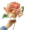 Fiori decorativi Ghirlande di fiori artificiali Bouquet da sposa di ortensie con piante decorative finte