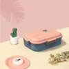 Queso Microondas Fiambrera Portátil Saludable Bento Box Contenedor de comida a prueba de fugas Estilo japonés Cocina Niños Escuela Niños 210818