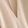 Elegant Deep V Neck Midi Dress Puff Short Sleeve Pleated With Belt Solid Casual Ladies es Vestidos Mujer 210508