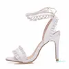 Design de mode d'été blanc femmes sandales 9CM talons hauts dames pompes chaussures à bout ouvert