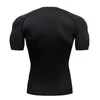 Hauts pour hommes T-shirts Fitness Shirt à manches courtes couleur unie T-shirt collants vêtements de musculation respirants muscle shirt 210714