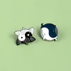 Yin Yang Taichi Emaille Pin Benutzerdefinierte Koi Wal Broschen Kleidung Hemd Revers Rucksack Fisch Abzeichen Balance Schmuck Geschenk für Freunde