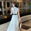 White Maxi Dresses for Women Summer Runway Design Evening Party Woman Vestidos O-neck Lace Long Female luxury 210603
