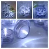 Set van 12 Waterdichte LED-theelichten Dompelbare batterij geëxploiteerde kaars voor bruiloft fontein vazen ​​tub fish tank decor licht 211222
