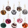 Llaveros de bola de piel de conejo de dos colores de 8 cm, llavero de coche de felpa, llavero colgante, anillos para mujer RRD7668