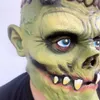 Masque de visage effrayant de zombie verte pour jouets halloween