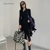 Fall Winter Ladies Long and Short Slim Fit Sexy Double Breasted Solid Dress Women Knitted Base Sleeve C-207 210522