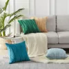 Mjukt sammet randig kudde täcker Nordic kasta kuddefall täcke fodral dekorativa kuddar för hem soffa sitsstol 210401