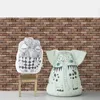 Rustik Vintage 3D Faux Bricks Bakgrund Självhäftande Rull Vinyl PVC Retro Industriell Loft Väggpapper Brun Vattentät Tvättbar 210722