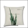 Cushion/Decorative Pillow Home Textiles & Garden Green Tropical Plant Tree Leaves Er Fresh Throw Case El U Wholesale Drop Delivery 2021 2Nsl