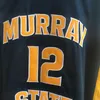 Mens Murray State Racers 12 Ja Morant College Basketball Jerseys Vintage żółty niebieski biały OVC Ohio Valley Szygowane koszulki S-XL3257047