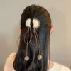 Zima Tassel Akrylowy Włosy Pazur Mink Futro Ponytail Klipy Pom Pom Pom Ball Hairpin Kobiety Barrettes Dziewczyna Styling Akcesoria do włosów
