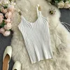 V-образным вырезом Halter Sexy Camisole Top Summer Woman Sexy Off-плечо сплошной цвет без рукавов Camis женская одежда для одежды Tains 210426