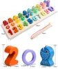 Edukacyjne Bloki Matematyczne Zabawki Nauczanie AIDS Rysunek Dopasowanie Puzzle Preschool Geometria Digital Toy Gift W2