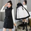 Guilantu Autumn Winter Sleeveless Hooded Jacket Women Plus Size Slim Long Vests Overcoat Female Cotton Padded Waistcoat Parkas 211008