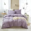 Set di biancheria da letto design a colori solidi king set in poliestere in tessuto in tessuto letto letto morbido lino size tessili da casa di lusso di lusso