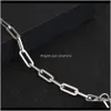 Link, Bracelets Jewelry Drop Delivery 2021 Im Geometric Square Buckle Thick Chain Titanium Steel Neutral Wind Punk Cool Hip Hop Couple Bracel