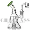 Mini dab rig da 5,5 pollici Delicato doppio strato Pneumatico Narghilè Percolatore Bong d'acqua in vetro con tubo riciclatore per unghie al quarzo Impianti petroliferi Tubi per fumatori