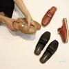 Sandalen Sommer Baotou PU Leder Mode Lässig Damen Flache Hausschuhe Bequeme Weiche Sohle Große Größe Schuhe