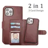 2 in 1 afneembare lederen telefoonhoesjes voor iPhone 12 11 PRO MAX XS XR 7 8 Plus Luxe Flip Wallet Magnetic Protect Cover