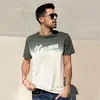 Kuegou 100% algodão roupas masculinas dip tintura t-shirt manga curta moda gradiente tshirt verão alta qualidade top plus size 90026 210524