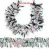 2.7m Pine Needle Garland Christmas Decor Bar Tops Lint Sneeuw Getipte Groene Boom Ornamenten Xmas Feestartikelen 211019