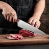 Herramienta de cocina Cuchillo de carnicero Forjado Chef LNIFE 5CR15 Acero inoxidable EAMASCUS Láser Cuchillos japoneses 233w