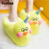 Hiver Femmes Pantoufles À Fourrure Dessin Animé Canard Licorne Diapositives Mignon Animal Fourrure Tongs Maison En Peluche Pantoufles Intérieur Chaud Coton Chaussures C0330