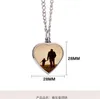 Chaîne plate de Noël Collier Sublimation Couple Urne Coeur Pendentif Coeurs forme Colliers Bijoux Impression recto