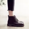 Femmes Classic Autumn Boots Cuir authentique Lace Up Up Uple for Round Toe Platform Winter Shoes Femme Platm 818695058