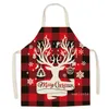 Tablier de Noël coton lin maison cuisine sans manches smock fête parent-enfant tablier décoratif T2I52806