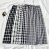 Vintage Plaid Pantalones de Mujer Elastyczna Wysoka Talia Jesień Koreański Styl Kobiety Spodnie Luźne Spodnie Damskie 18914 210415