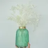 ラグジュアリーインススタイル本物の乾燥花永遠のラスカス豊かな葉白い枝茶色の緑のボトル銅の端の家の装飾210624