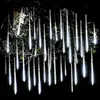 Stringhe 8 tubi Meteor Shower Rain Led String Lights Ghirlande stradali Decorazioni per alberi di Natale per giardino fatato all'aperto