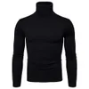 Favocent Zima Ciepły Turtleneck Sweter Mężczyźni Moda Solidne Dzianiny Męskie Swetry Casual Mężczyzna Podwójny Kołnierz Slim Fit Sweter