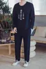 秋の中国風レトロな人格刺繍レジャー長袖男性のスーツビッグサイズトレンド211220