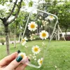 2021 mode coques de téléphone antichoc petite marguerite fleur sèche bricolage Silicone Transparent TPU conception personnalisée étanche femmes pour iPhone 11 12 Pro XS XR X Max couverture arrière