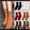 Hosiery 1Pair 9 Colors Casual Fashion Women Warm Thick High White Black Wine Red Pile Heap Socks Solid Color Comfortable Osdbc Mpg0O