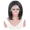 Ishow 13x2 Transparent HD Lace Frontal Cheveux Humains Perruques Court Bob Suisse Lace Front Perruque Brésilienne Vierge Droite pour Femmes Naturel Noir 8-12 pouces Péruvien