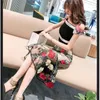 Skirts 2021 Spring Autumn Women Fashion Sexy Printing Mesh Embroidered High-waisted Slim Skirt Knee-length One-Step Y592